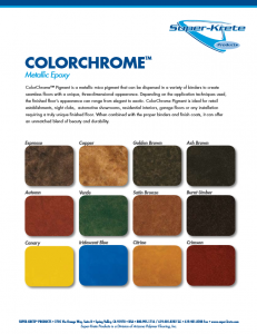 Super Krete Color Chart